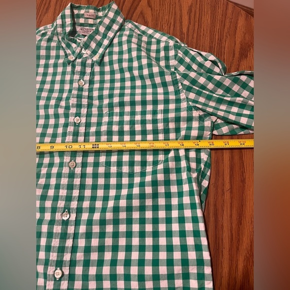 J.Crew Slim Fit Green & White Gingham Button-Down Shirt - size medium - Picture 4 of 8